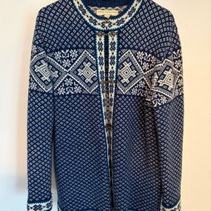 Blue Nordic Pattern Cardigan